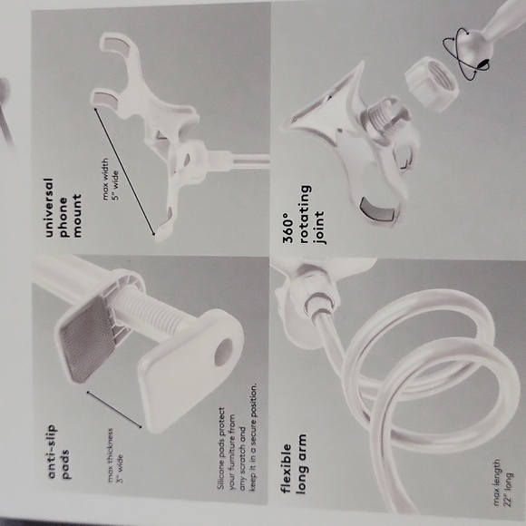 Real Simple clamp phone mount, white - Picture 4 of 7